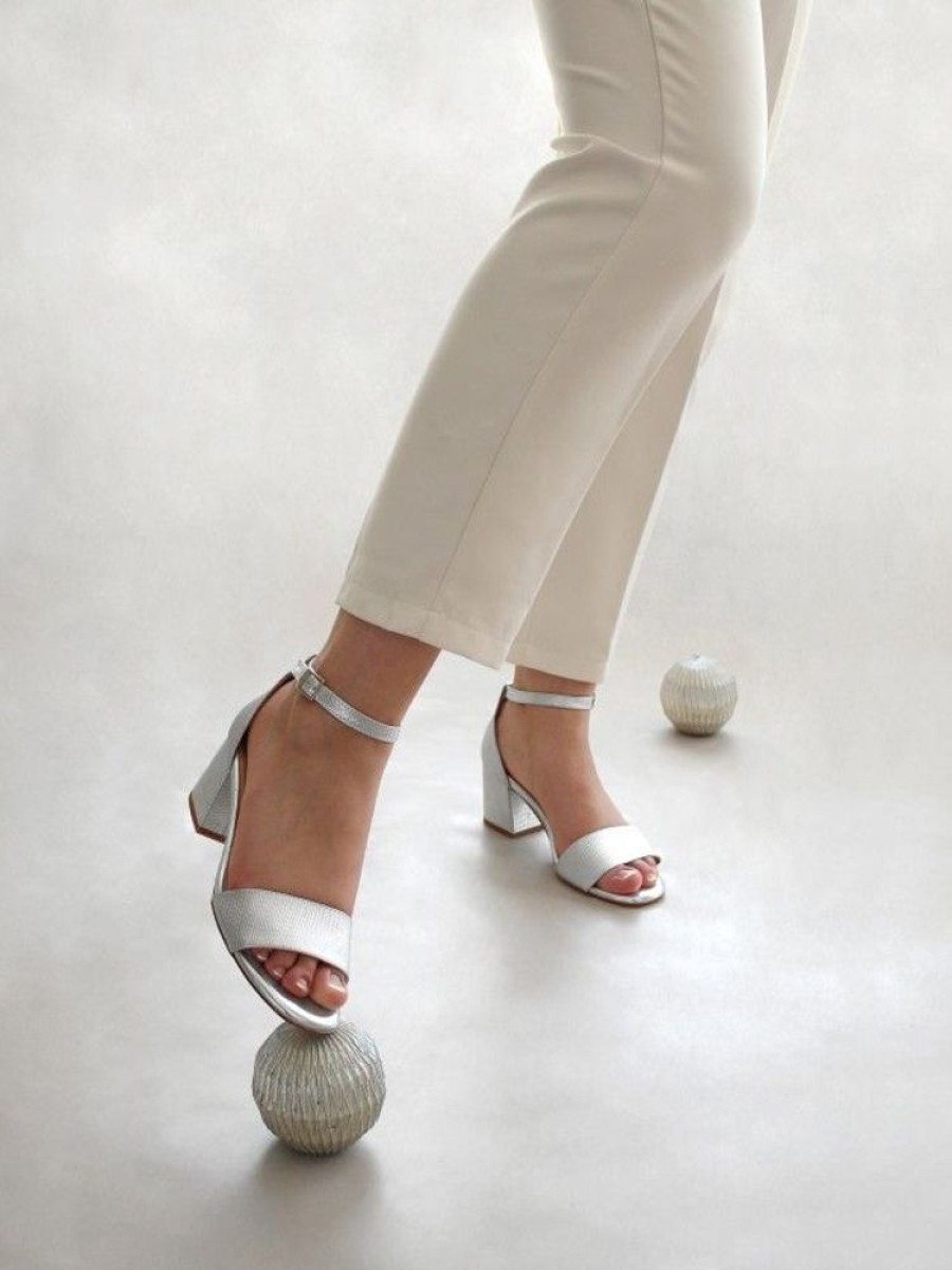 Calcado CLAUDIA | Sandalias Prateadas Para Mulher Claudia18