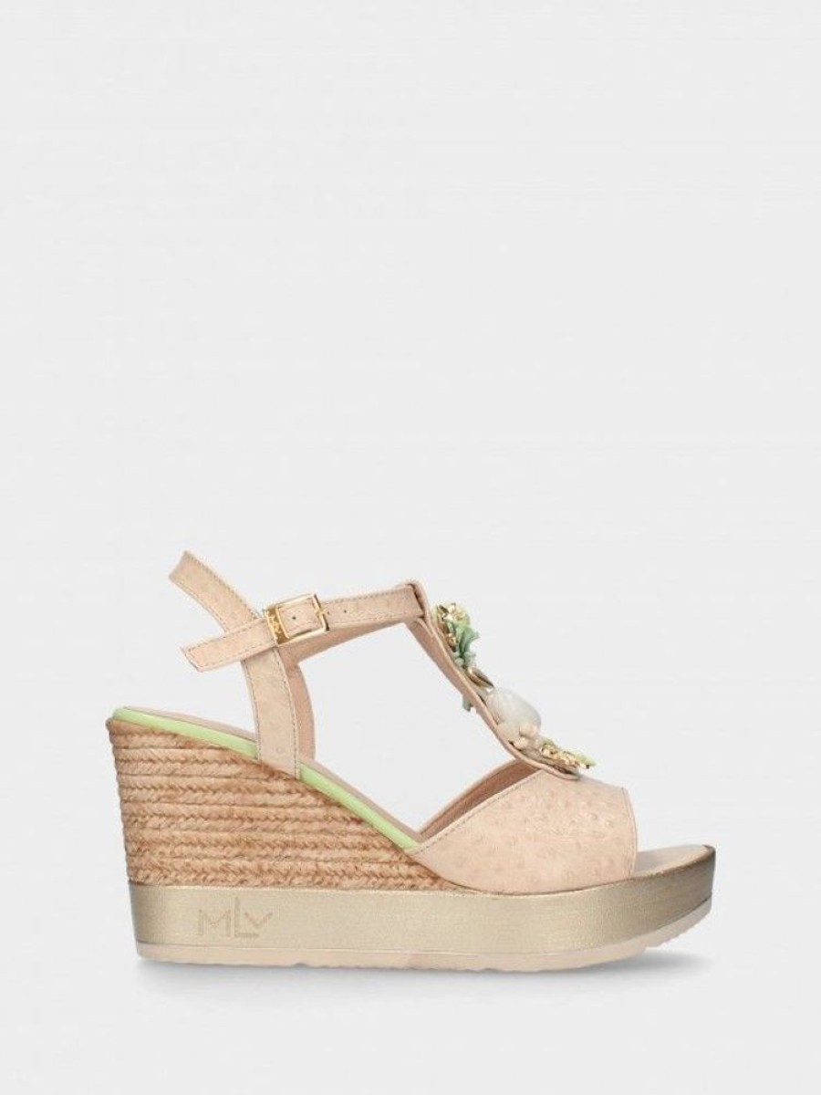 Calcado POLY | Sandalias Bege Para Mulher Poly30