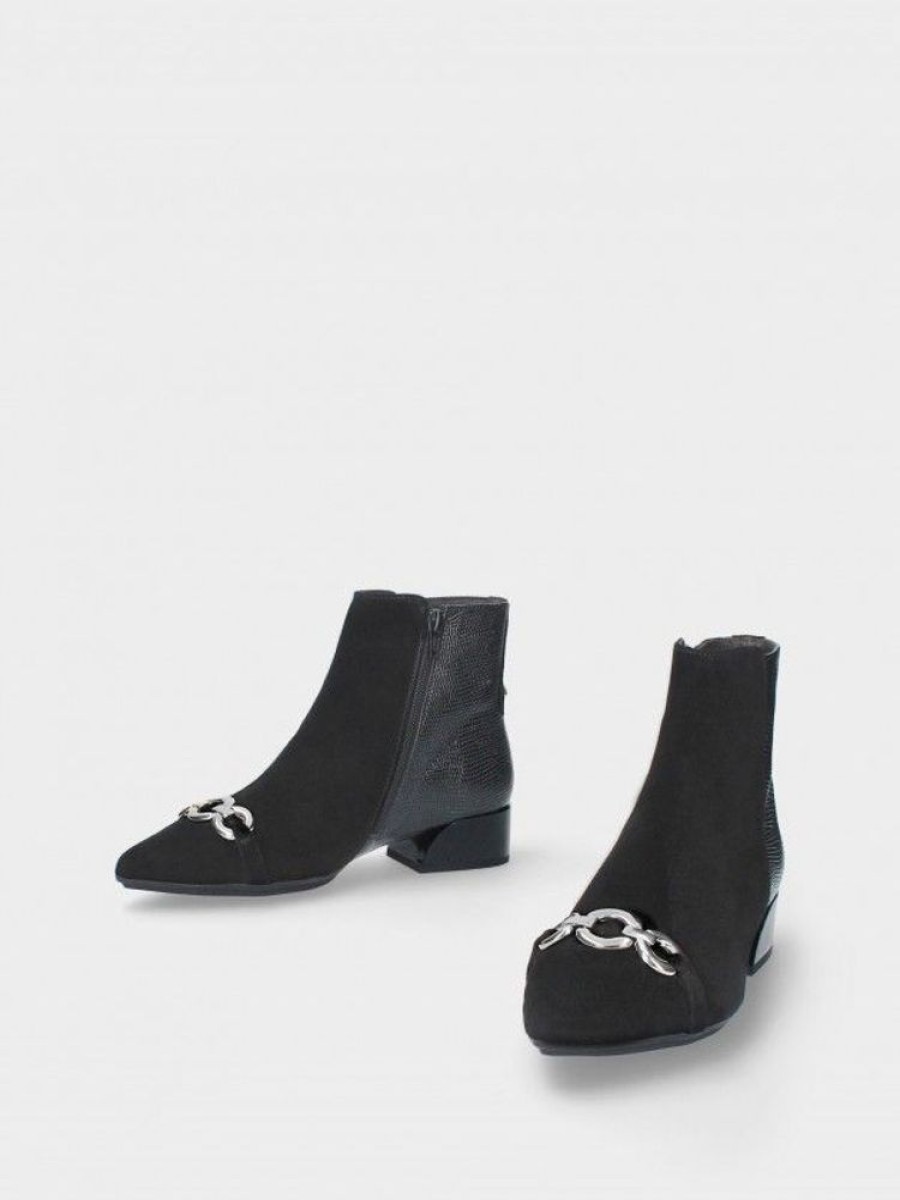 Calcado LIDIA | Botim Preto Salto Baixo Lidia 33