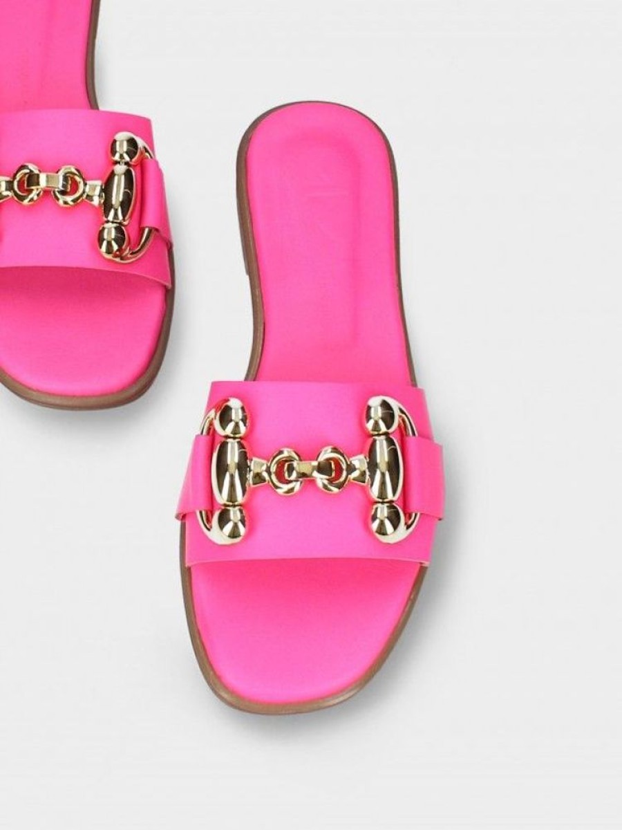 Calcado LUCA | Chinelo Neon Rosa Salto Raso Luca 10