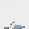 Calcado LEA | Mules Azuis De Salto Baixo Para Mulher