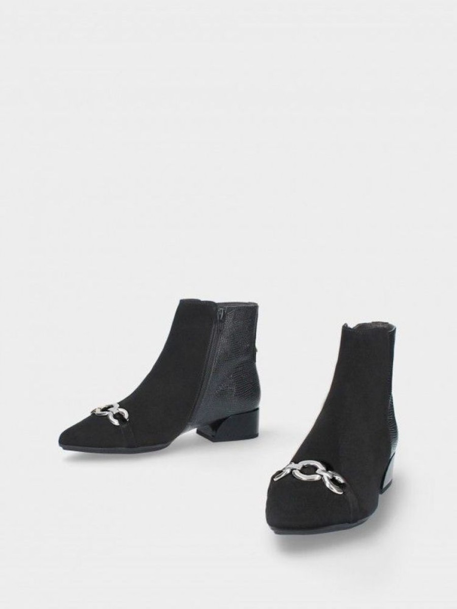 Calcado LIDIA | Botim Preto Salto Baixo Lidia 33