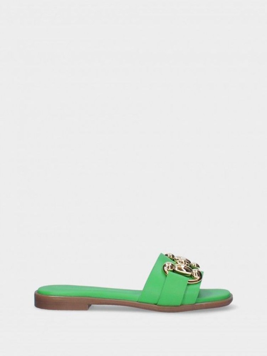 Calcado LUCA | Chinelo Verde Raso Para Mulher Luca 09