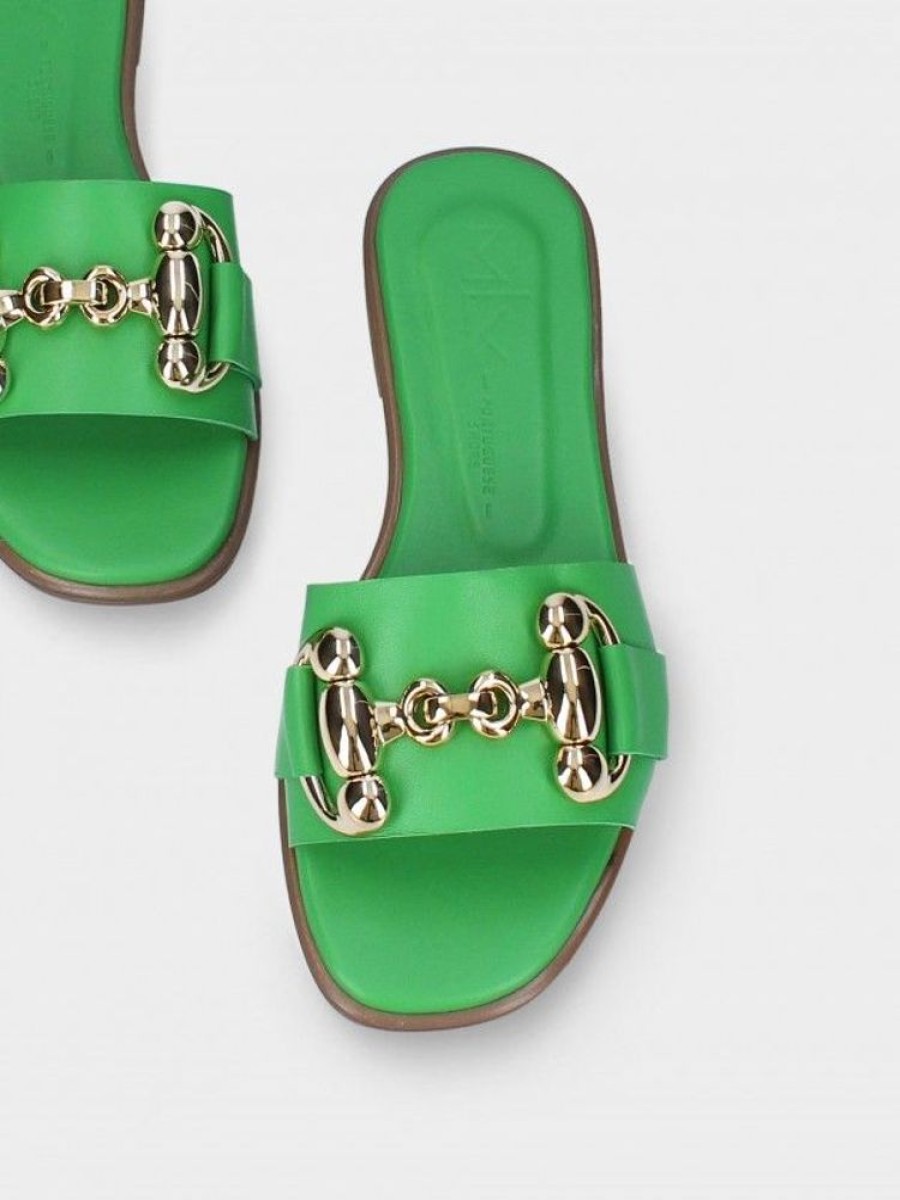 Calcado LUCA | Chinelo Verde Raso Para Mulher Luca 09